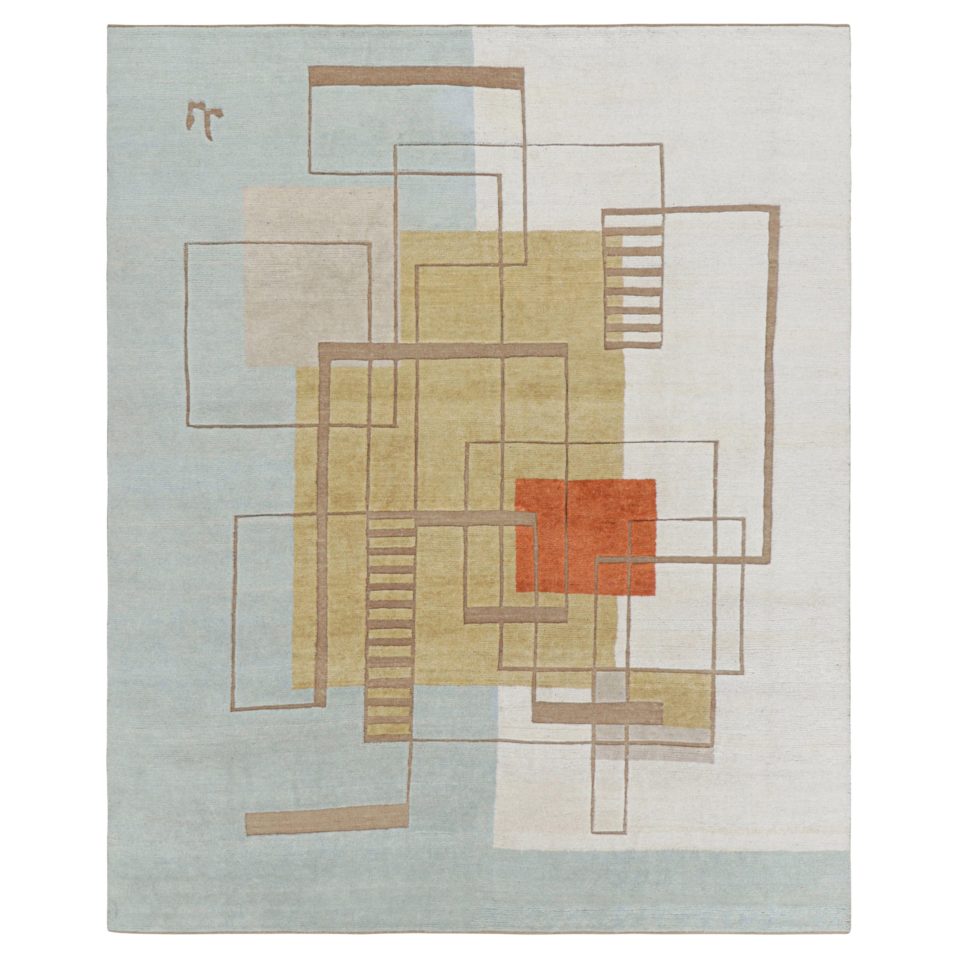 Rug & Kilim’s Custom French Art Deco Style Rug Design with Geometric Patterns