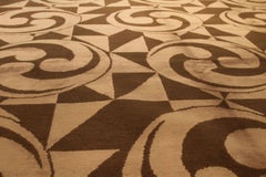 Rug & Kilim’s Custom Geometric Beige-Brown Wool and Silk Rug - “Kaleidoscope”