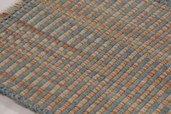 Rug & Kilim’s Custom Kilim Design, Accent Rug in Blue and Orange Stripes