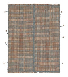 Rug 
Kilim’s Custom Kilim Design, Accent Rug in Blue and Orange Stripes