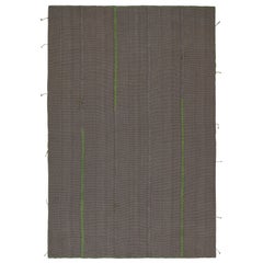 Rug & Kilim’s Custom Kilim Design in Gray with Green and Brown Accents