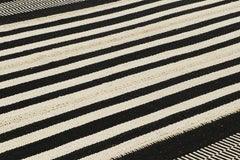 Rug & Kilim’s Custom Kilim Design in White and Black Textural Stripes