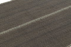 Rug & Kilim’s Custom Kilim Design, Textural Gray and Light Blue Stripes