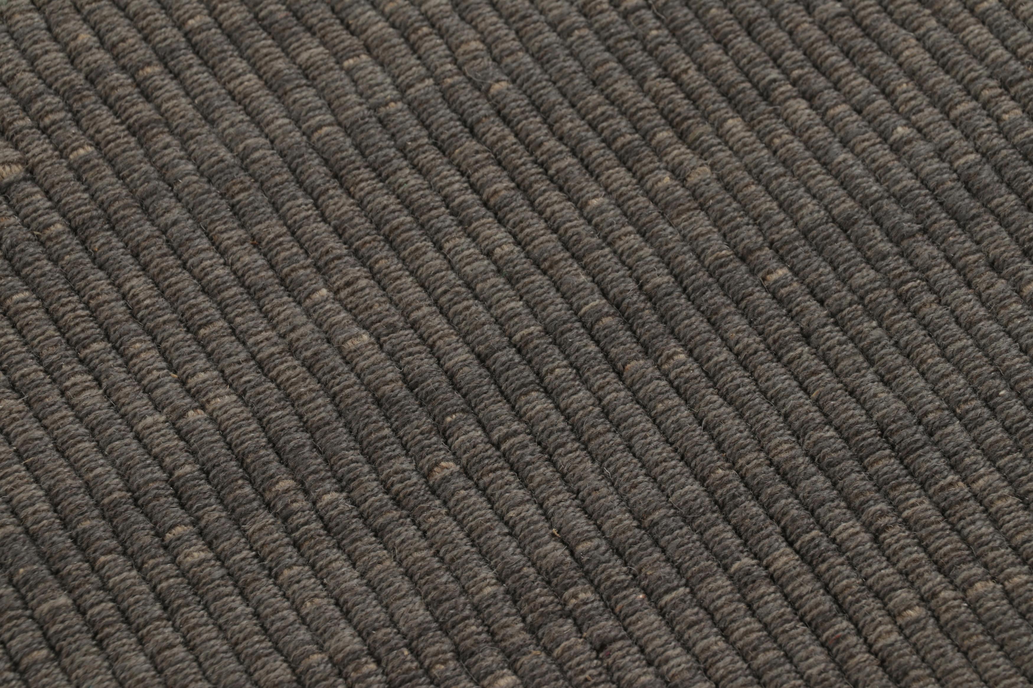 Diseño personalizado de Rug & Kilim, rayas grises y celestes con textura Tejido a mano en venta