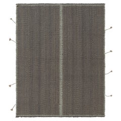 Diseño personalizado de Rug & Kilim, rayas grises y celestes con textura