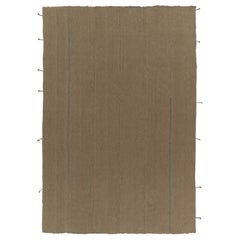 Rug & Kilim's Custom Kilim in Beige-Braun Säulen, Panel Woven Style