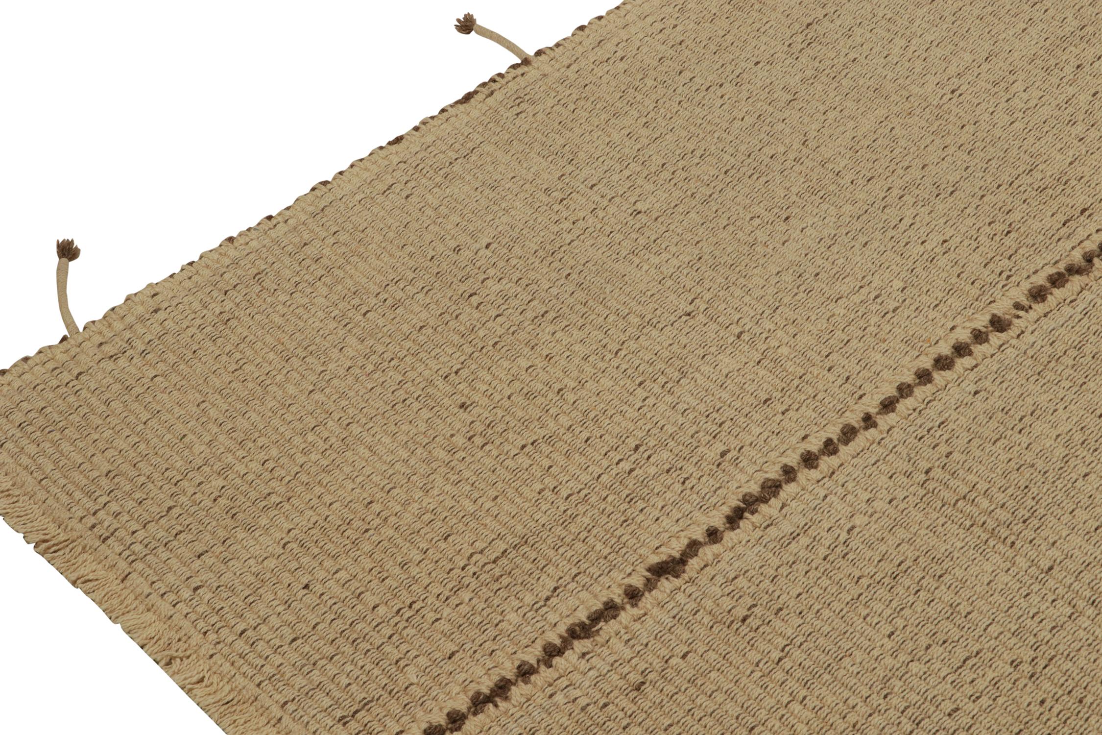 Rug & Kilim: Kilim personalizzato in beige con strisce marroni In condizioni Nuovo in vendita a Long Island City, NY