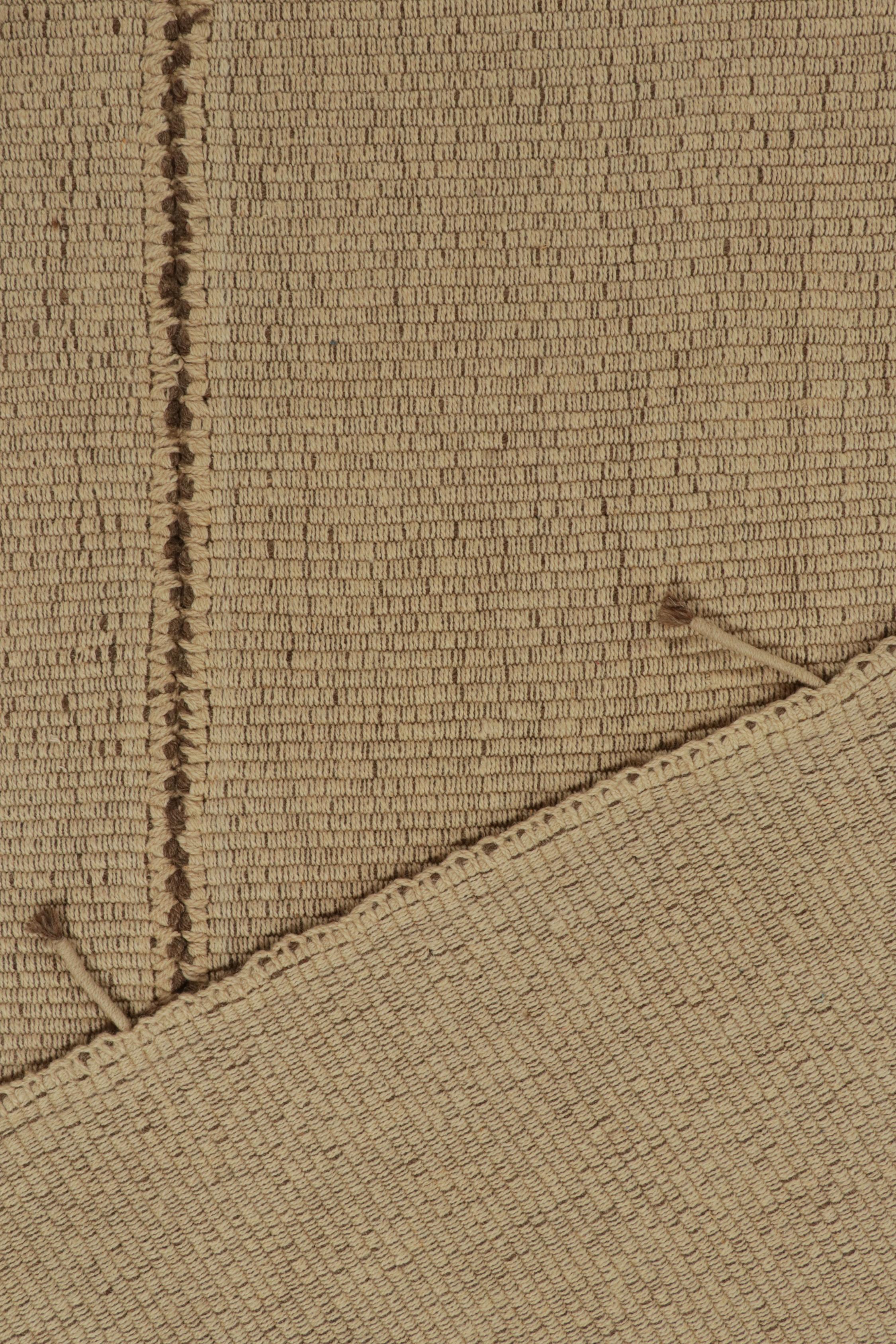 Lana Rug & Kilim: Kilim personalizzato in beige con strisce marroni in vendita