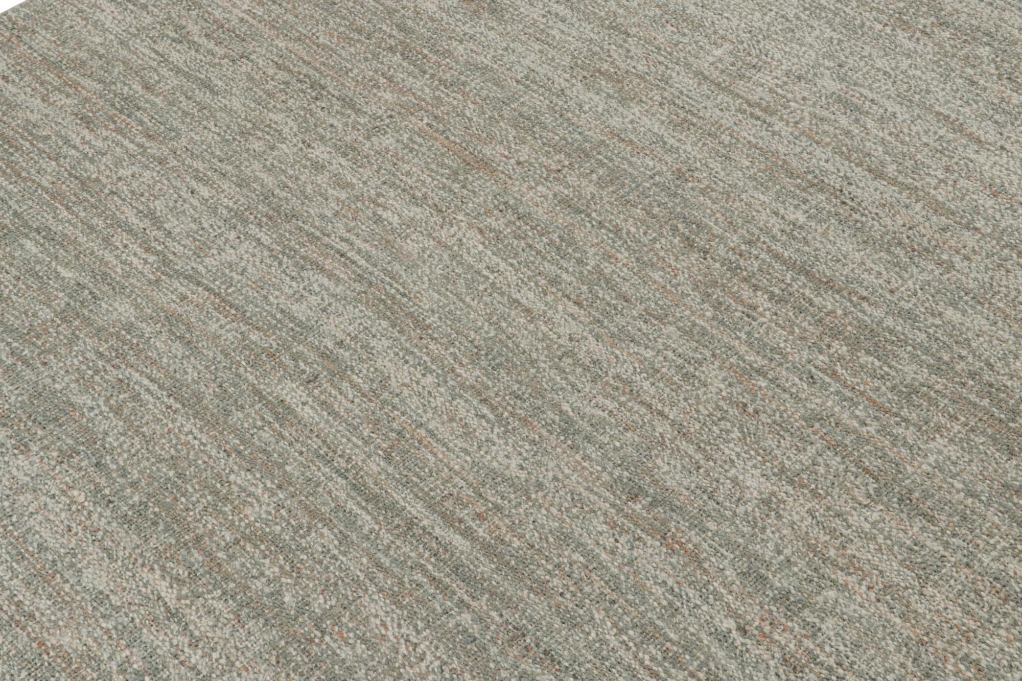 Moderne Rug & Kilim’s Custom Modern Kilim Rug in Gray & White en vente
