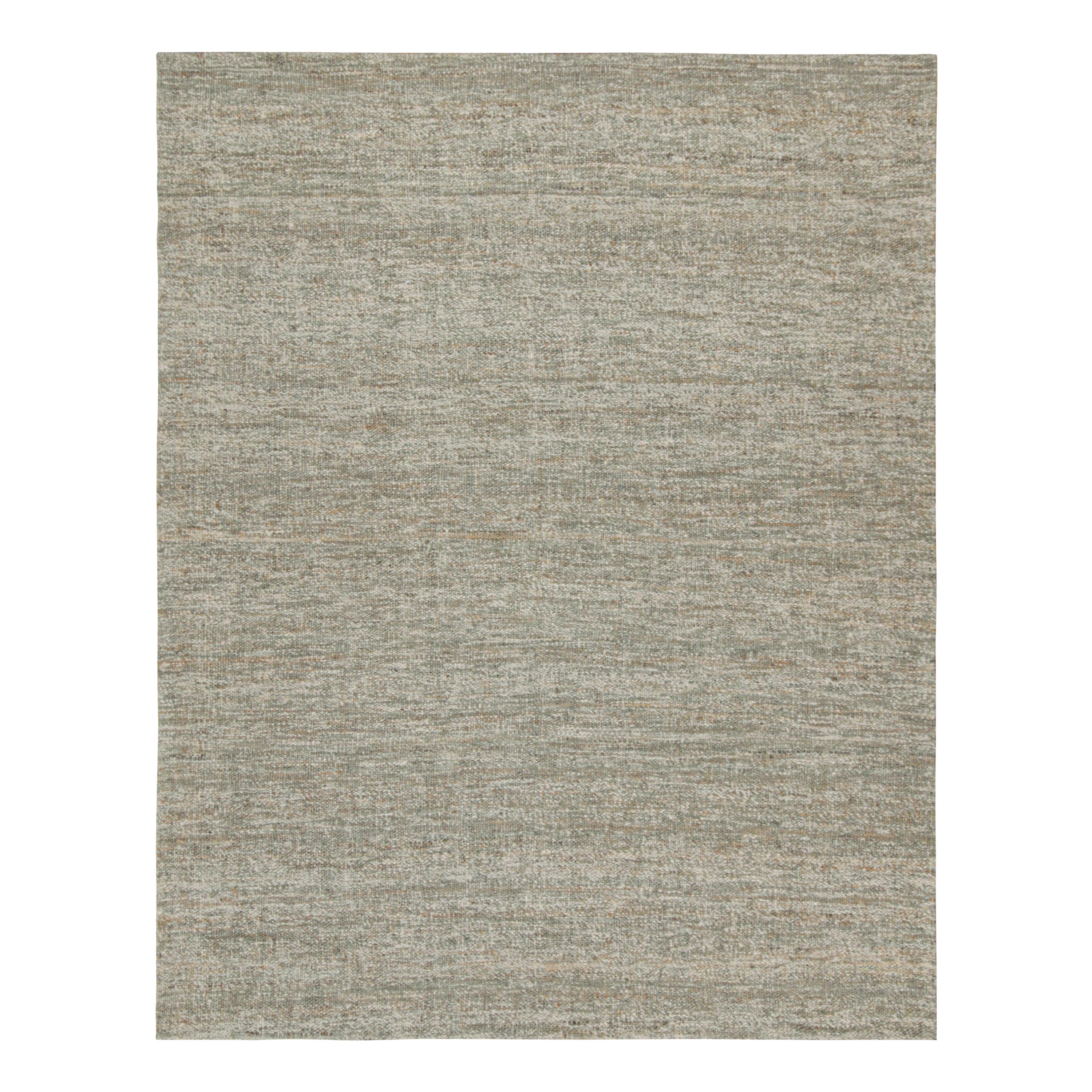 Rug & Kilim’s Custom Modern Kilim Rug in Gray & White For Sale