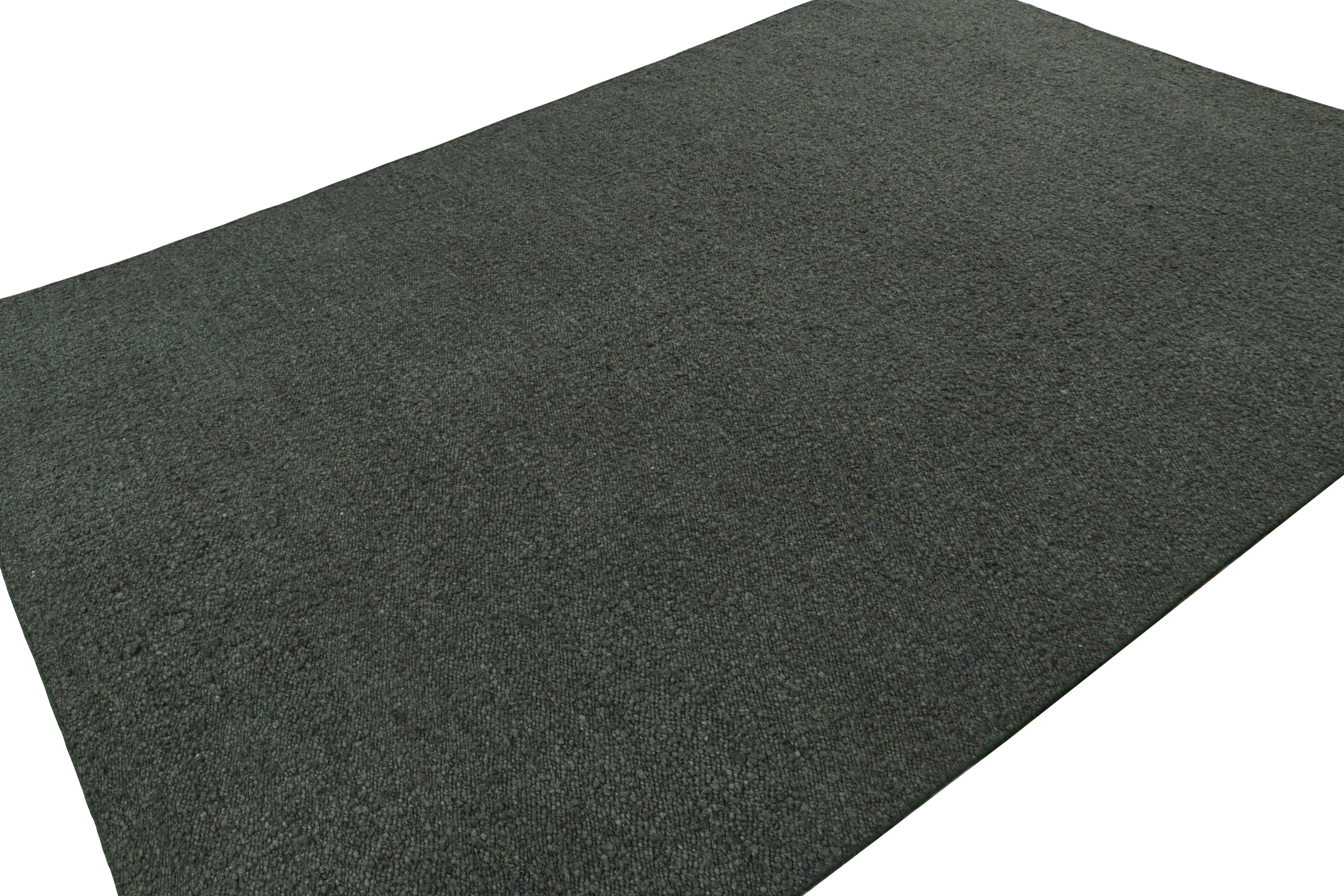 Rug & Kilim's Custom Modern Textural Flatweave in Teal Tones (Indisch) im Angebot