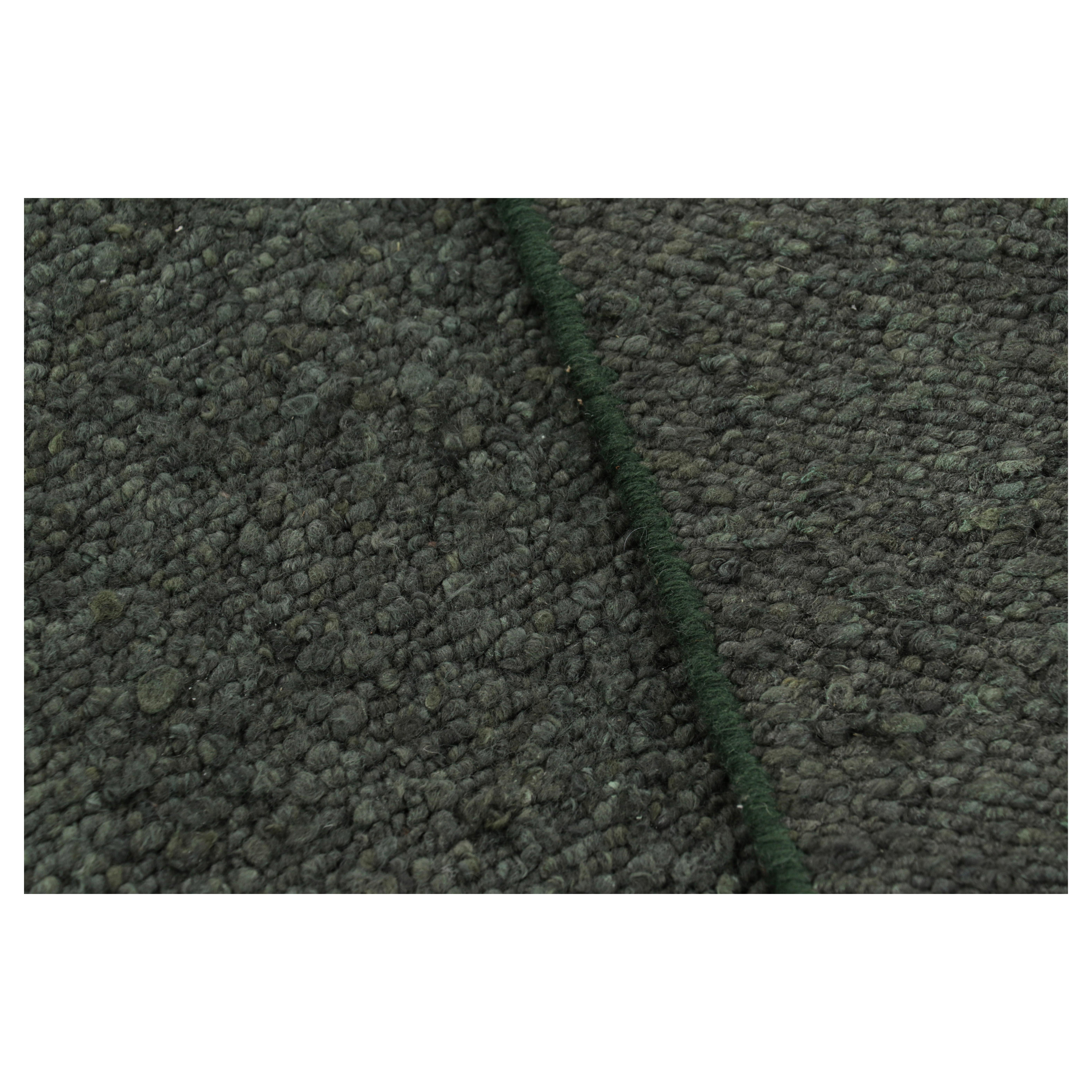Tapis & Kilim's Custom Modernity Textural Flatweave in Teal Tones (en anglais) en vente