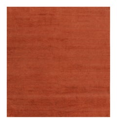 Rug & Kilim’s Custom Modern Textural Rug in Burnt Orange Tones