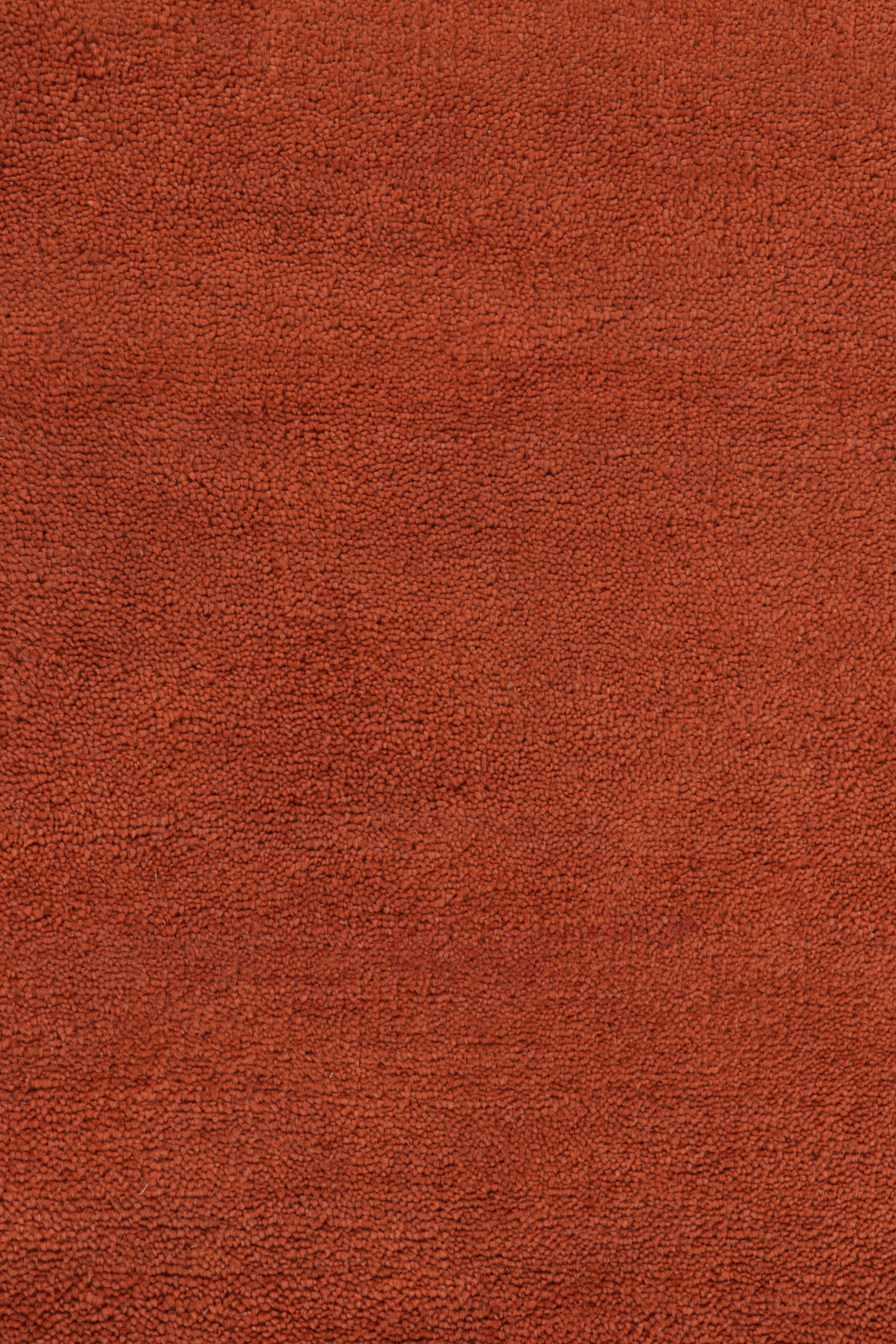 Rug & Kilim’s Custom Modern Textural Rug in Burnt Orange Tones