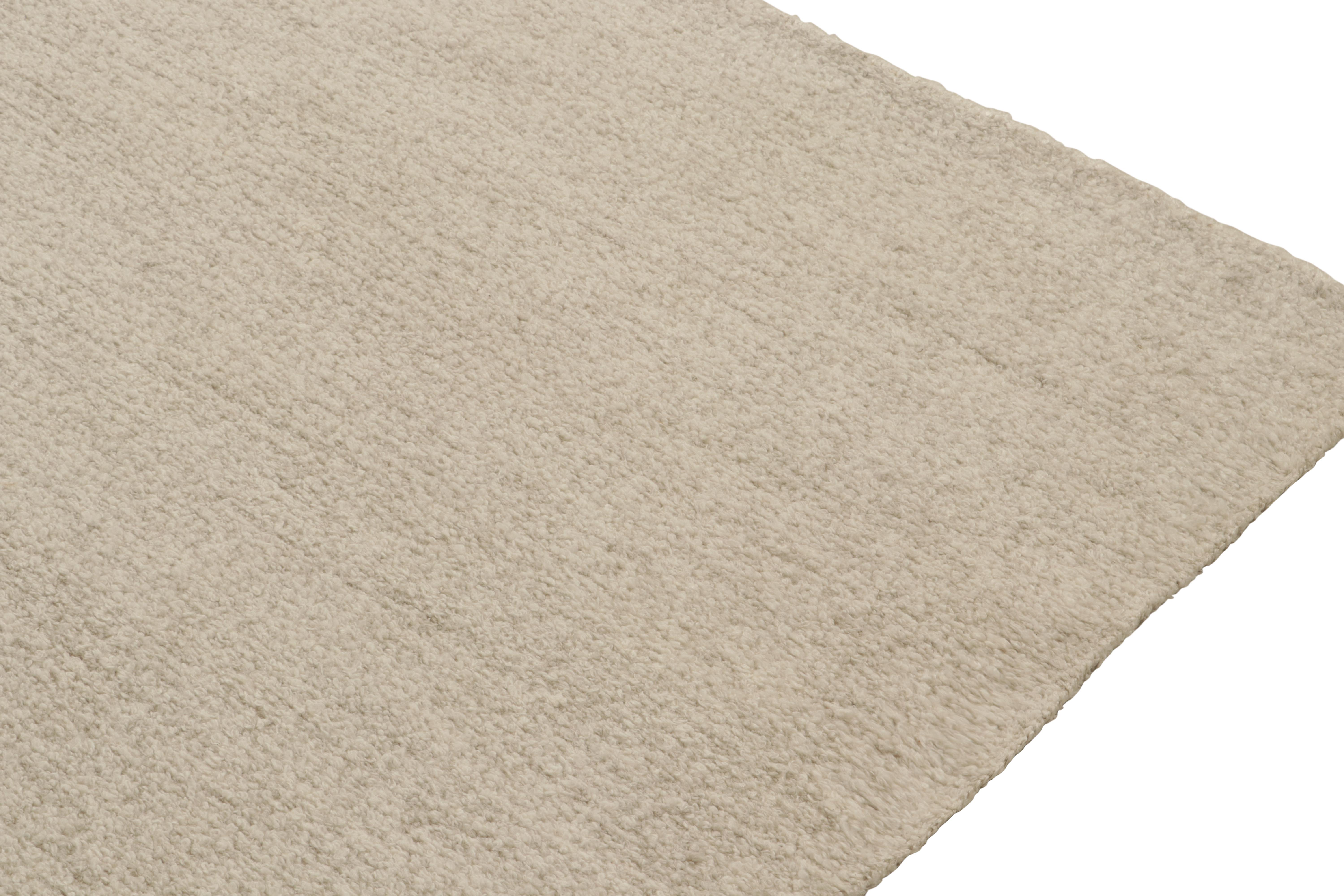 Hand-Knotted Rug & Kilim’s Custom Mohair Flat Weave in White For Sale
