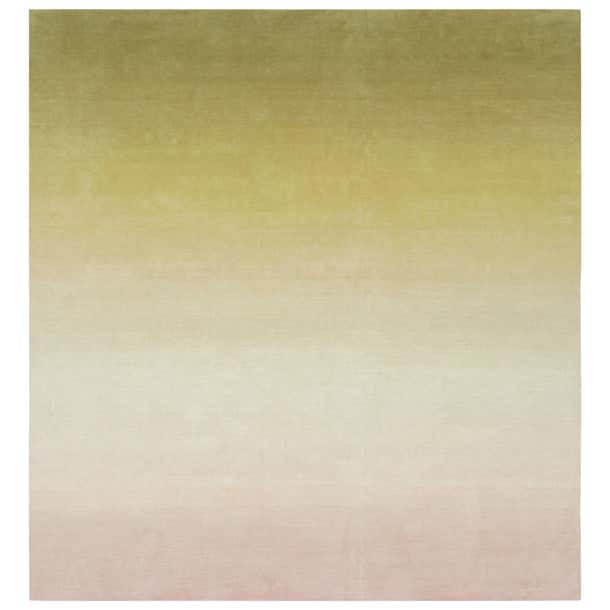 Rug and Kilim’s Custom Ombre Rug Design in Chartreuse and Light Pink ...