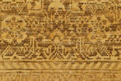 Rug & Kilim’s Custom Rug Sample, Gold with Beige-Brown Geometric Patterns