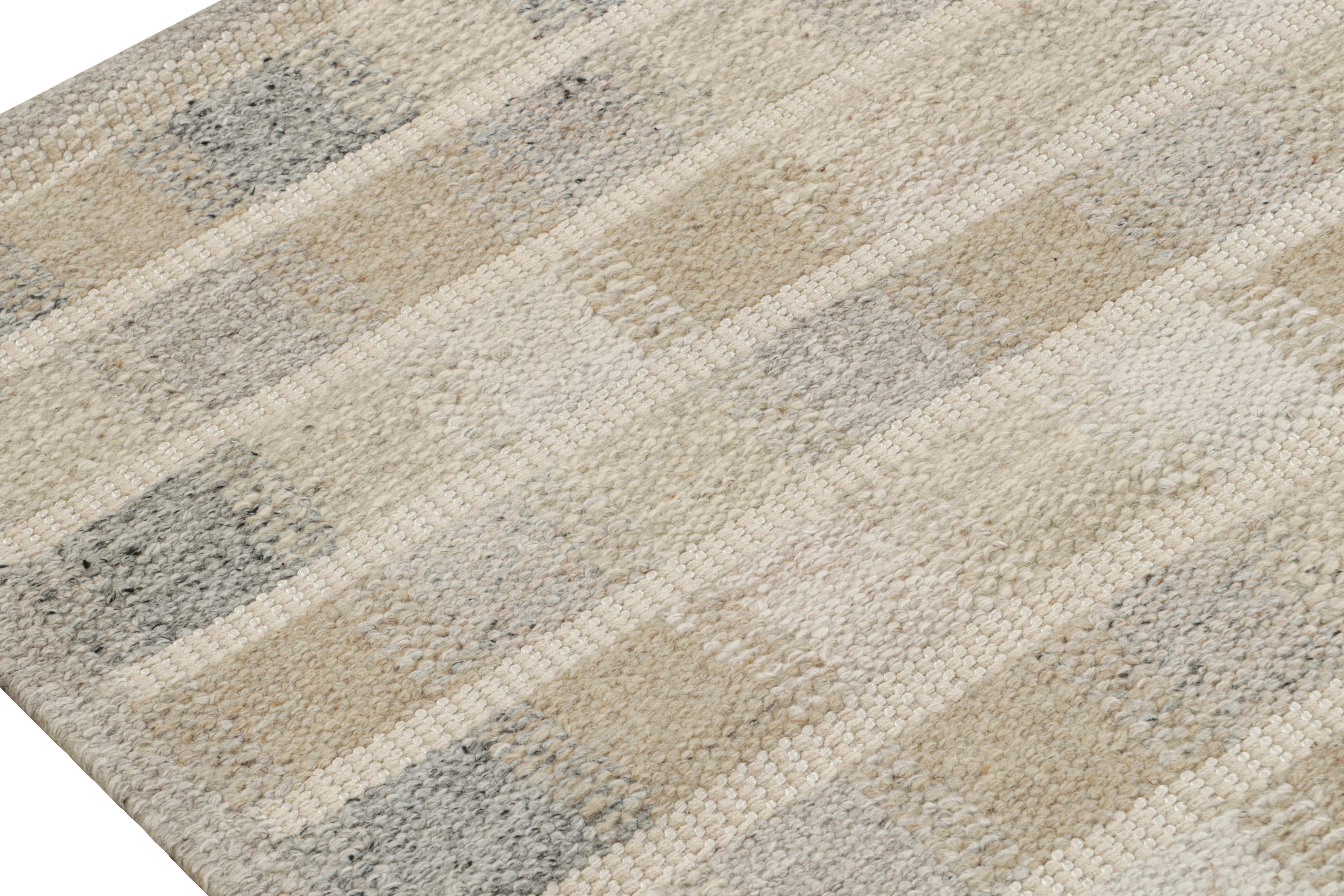 Rug & Kilims maßgeschneiderter skandinavischer Kilimteppich mit geometrischen Mustern (Handgewebt) im Angebot