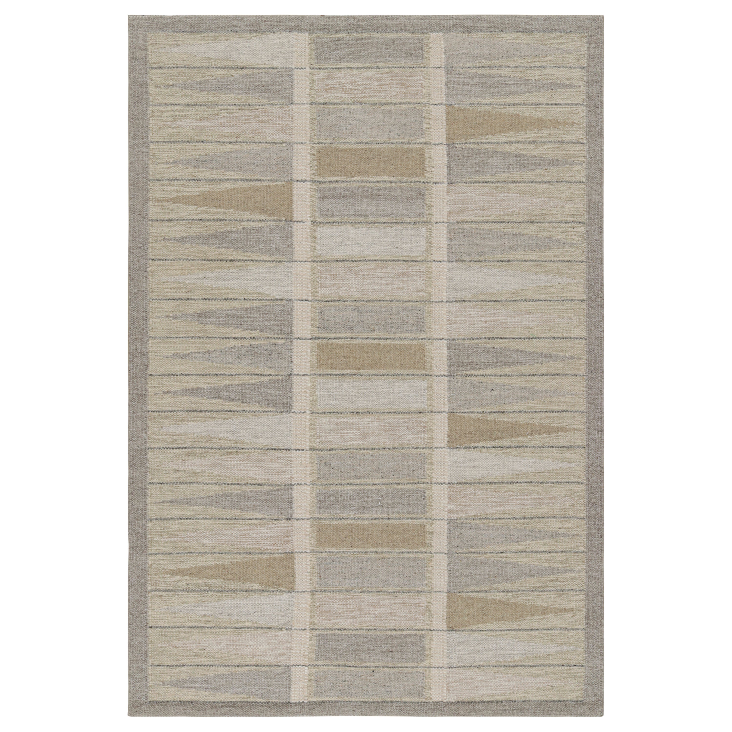 Rug & Kilim’s Custom Scandinavian Kilim Rug, with Geometric Patterns
