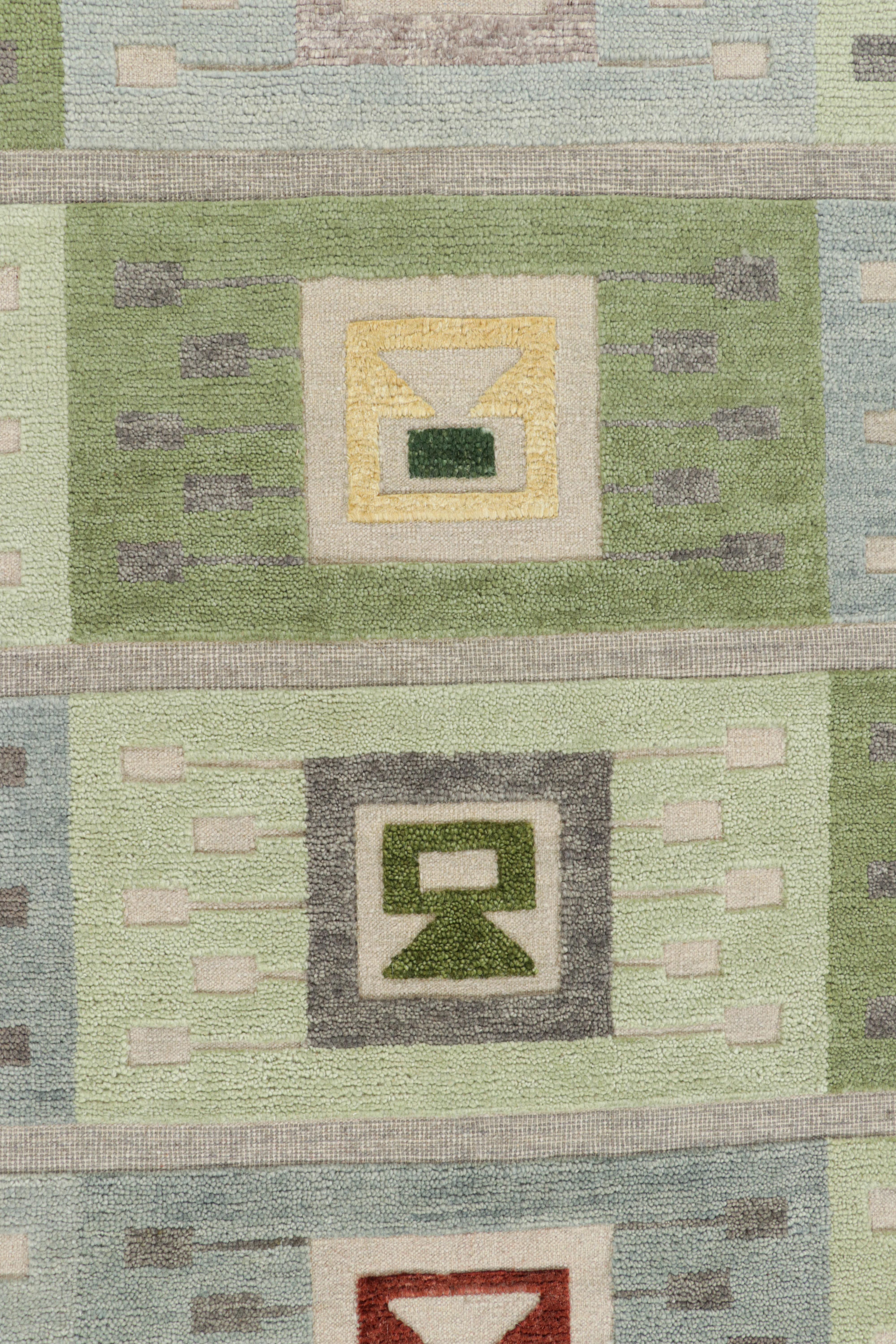 Modern Rug & Kilim’s Custom Scandinavian Rug Design with Geometric Patterns For Sale