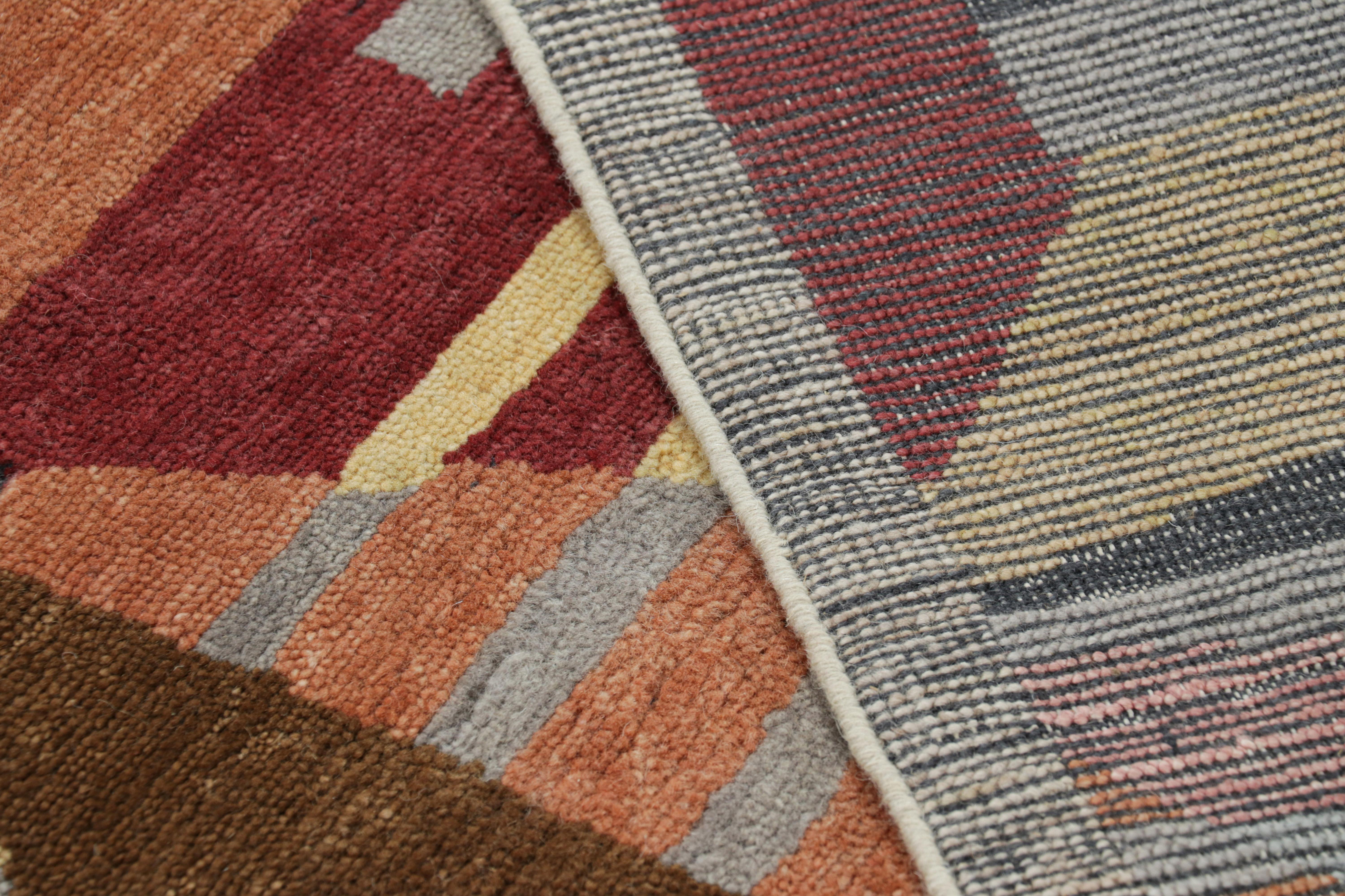Contemporary Rug & Kilim’s Custom Scandinavian Rug With Geometric Patterns For Sale