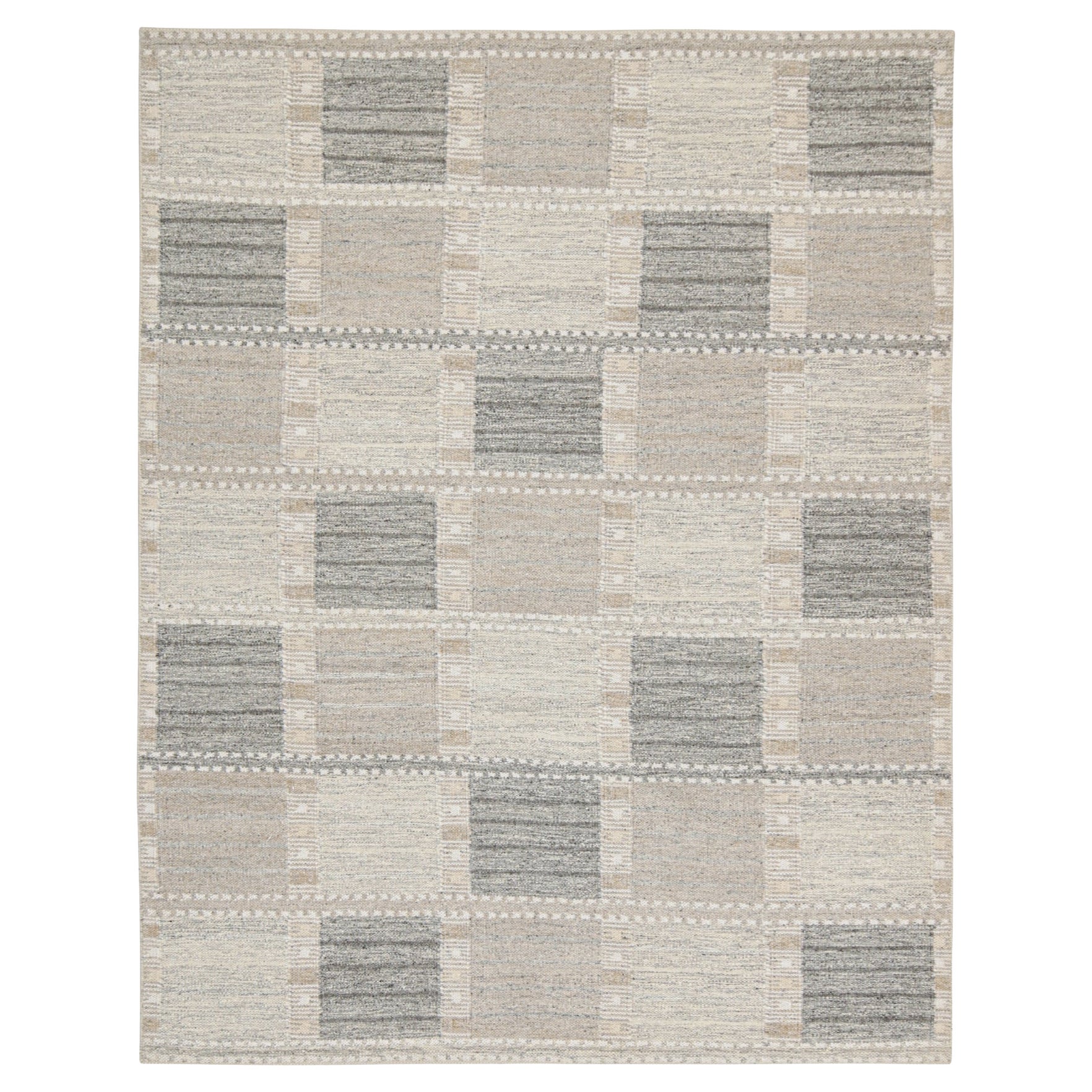 Maßgefertigter skandinavischer Kelim mit geometrischem Muster von Rug & Kilim