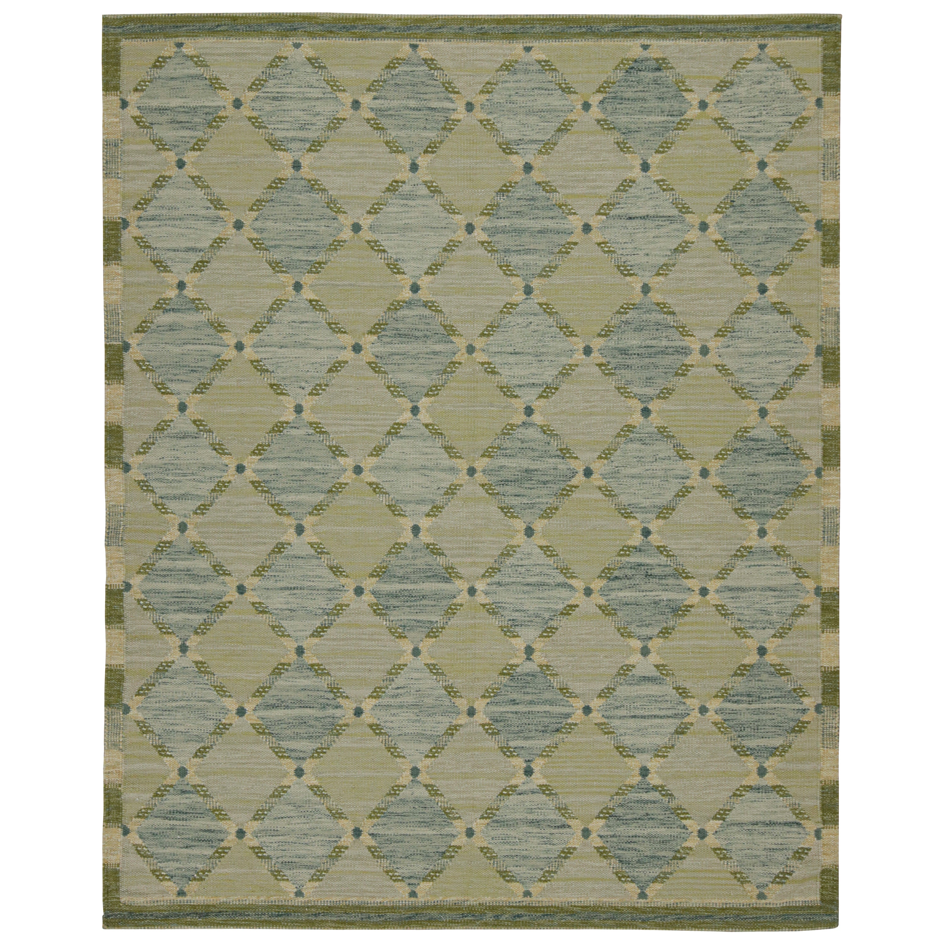Rug & Kilim's Custom Scandinavian Style Kilim rug Design with Geometric Pattern (tapis de style scandinave à motifs géométriques)