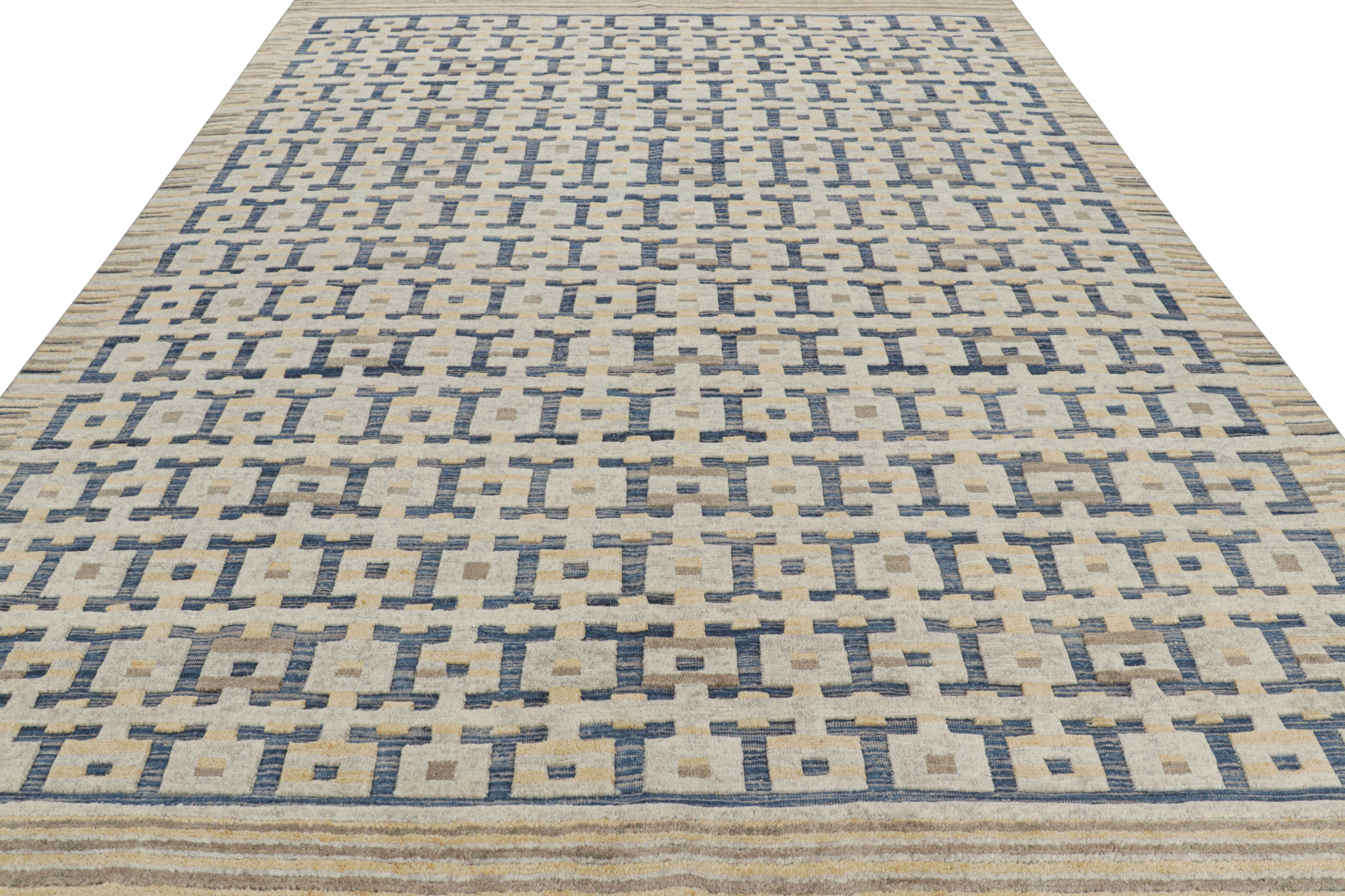 Noué à la main Rug & Kilim's Custom Scandinavian Style Rug Design with Geometric Patterns (tapis de style scandinave à motifs géométriques) en vente