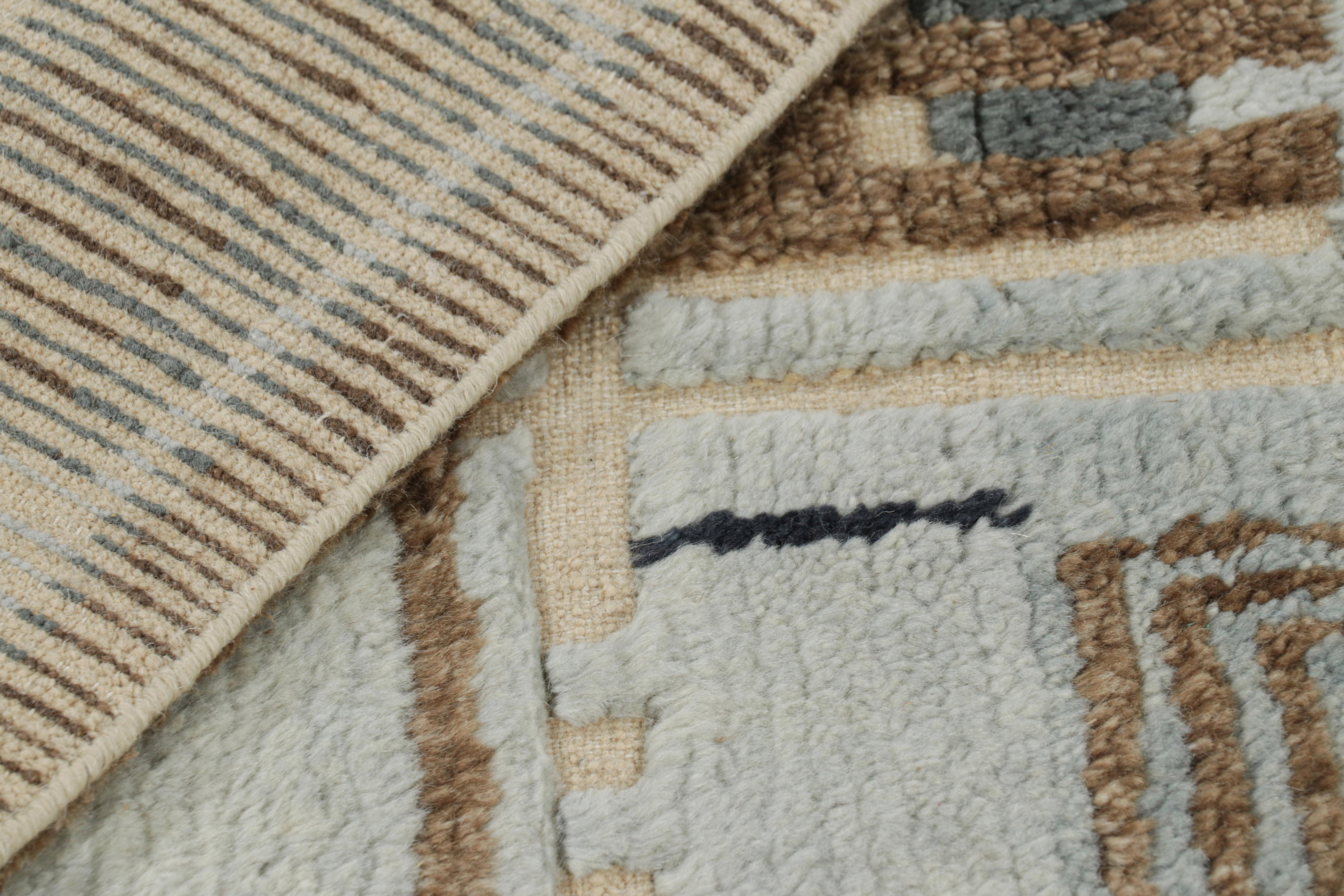 Contemporary Rug & Kilim’s Custom Scandinavian Style Rug Design with Geometric Patterns For Sale