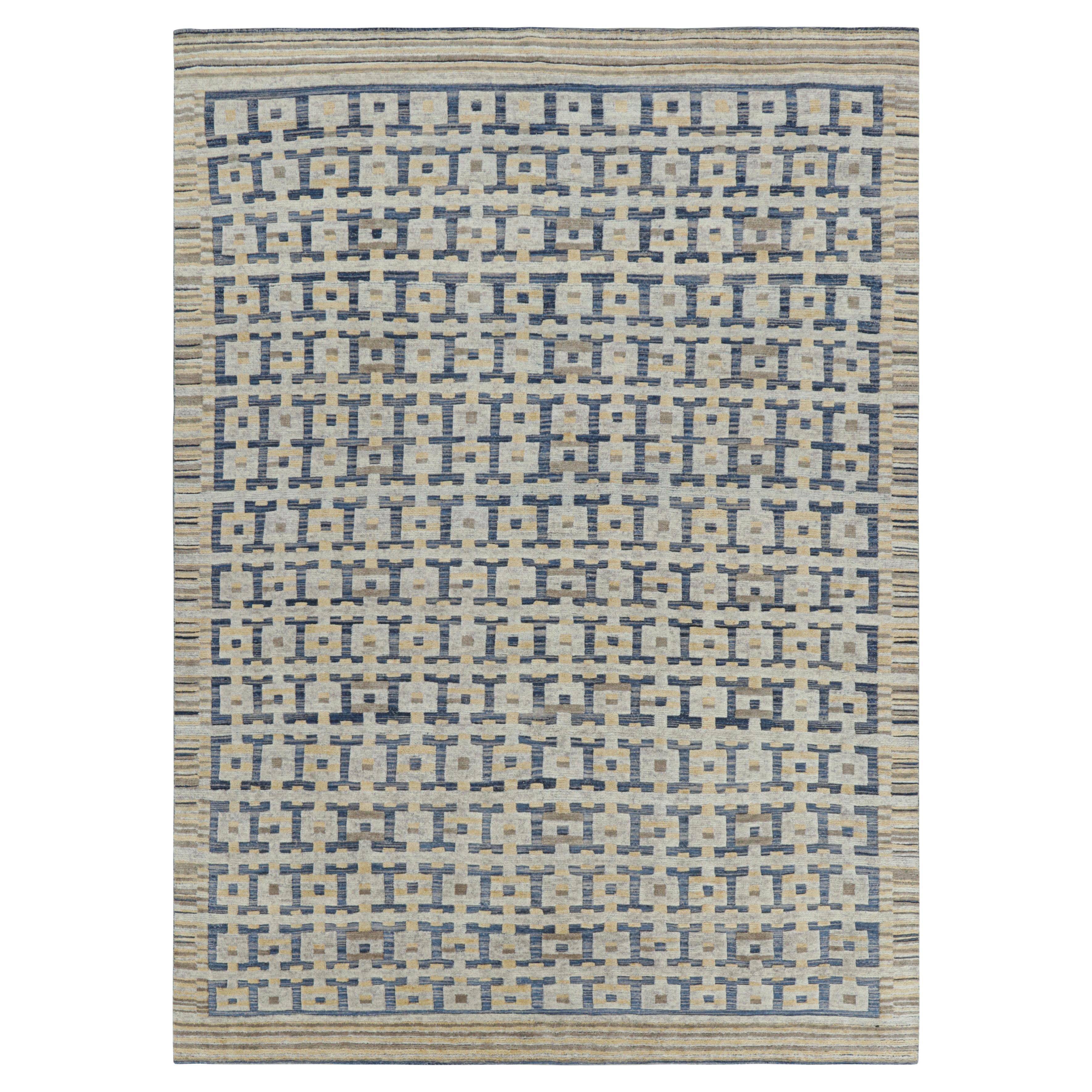 Rug & Kilim's Custom Scandinavian Style Rug Design with Geometric Patterns (tapis de style scandinave à motifs géométriques)