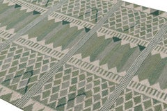 Rug & Kilim’s Custom Scandinavian Style Rug in Green Geometric Patterns