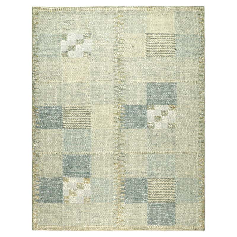 Rug and Kilim’s Scandinavian Style Custom Rug in Light Blue with ...