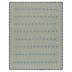 Rug & Kilim’s Custom Scandinavian Style Rug with Pale Teal Geometric Patterns