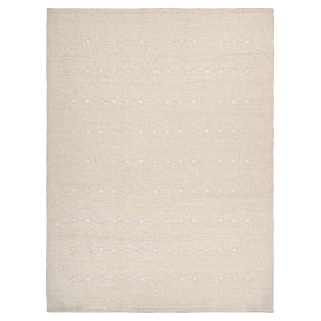 Rug and Kilim’s Contemporary Rug in White with Subtle Circle Pattern ...