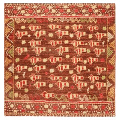 Rug & Kilim’s Custom Square Rug Design with Geometric Patterns and Pictorials