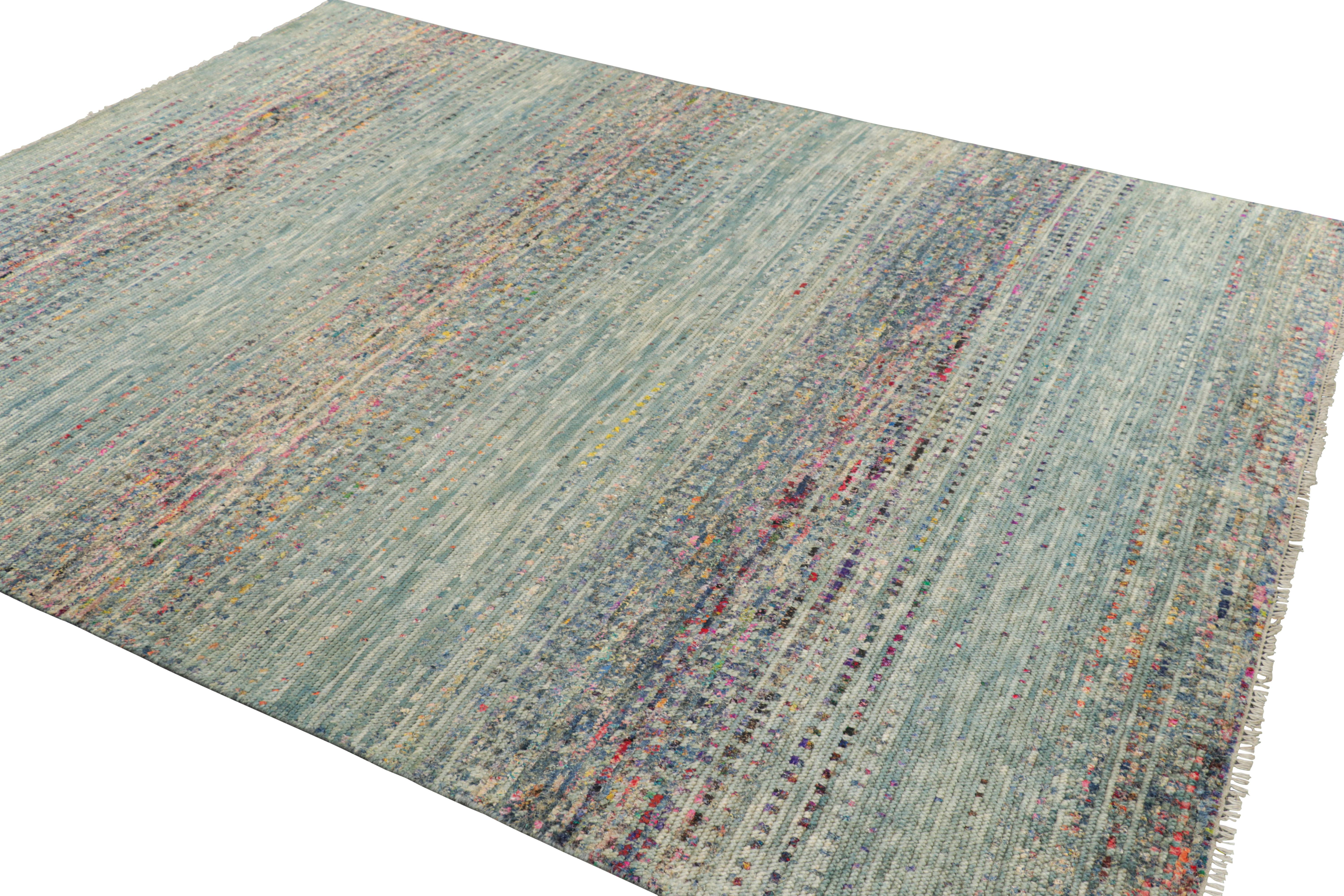 Indiano Rug & Kilim: design personalizzato di un tappeto testurizzato nei toni del blu in vendita