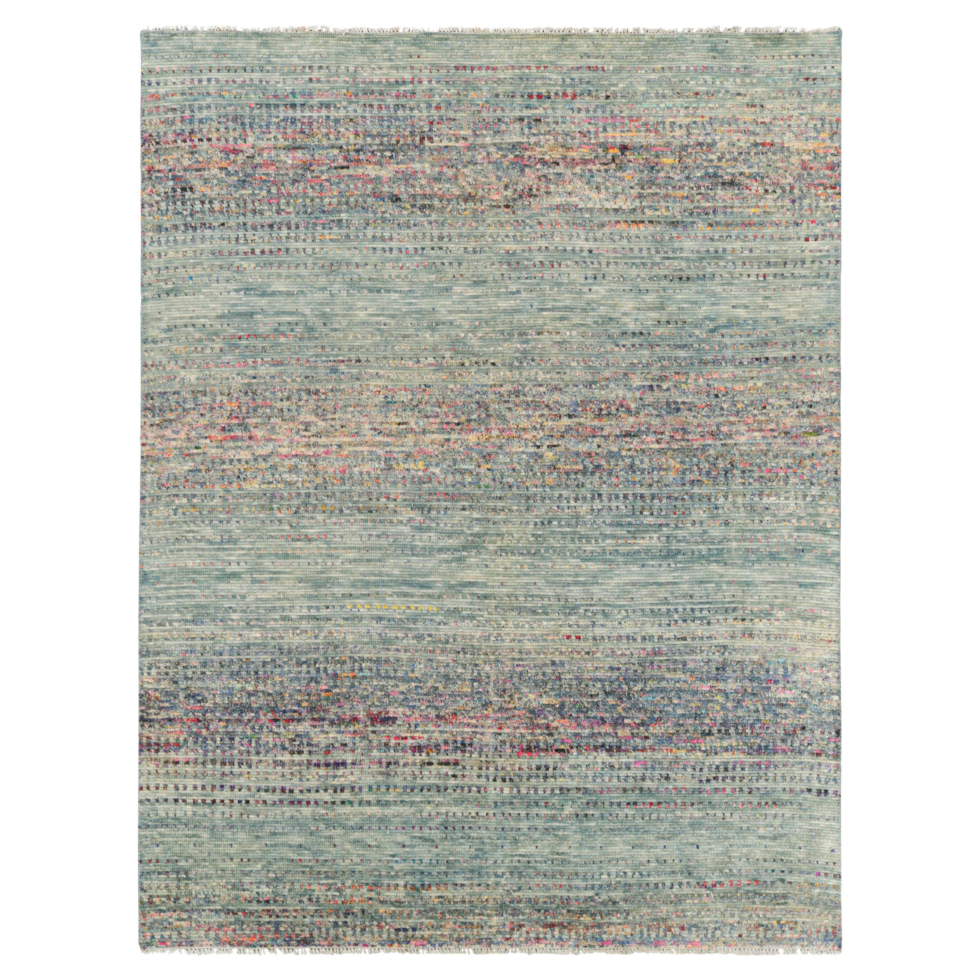 Rug & Kilim: design personalizzato di un tappeto testurizzato nei toni del blu In condizioni Nuovo in vendita a Long Island City, NY