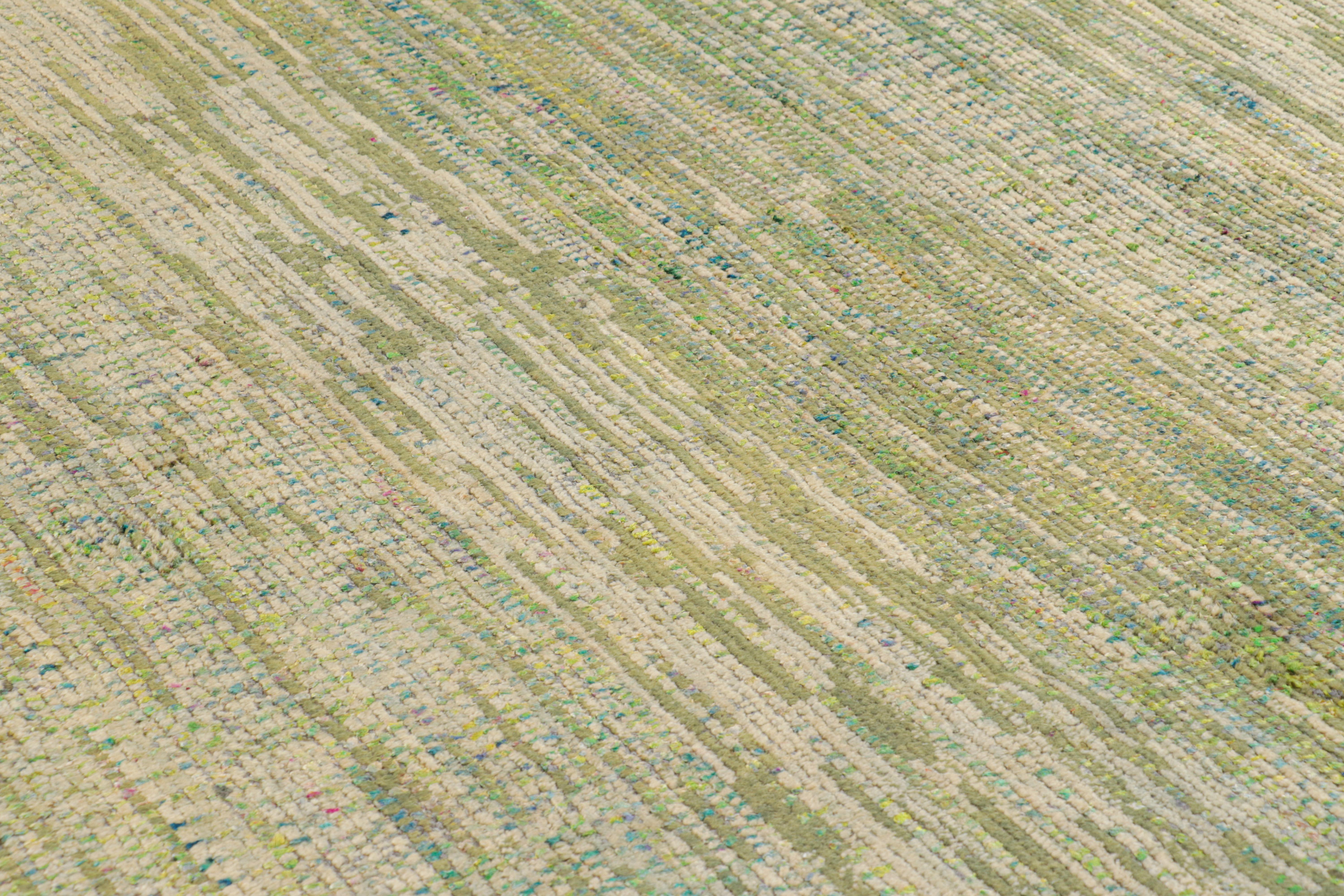 Questo tappeto testurizzato 8×10, realizzato con lana e seta annodate a mano, è un'entusiasmante novità della collezione Textural di Rug & Kilim e rappresenta una nuova serie di design contemporanei personalizzabili. 

Sul design:

Queste immagini