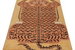 Rug & Kilim’s Custom Tiger-Skin Rug Design with Orange and Brown Pictorial