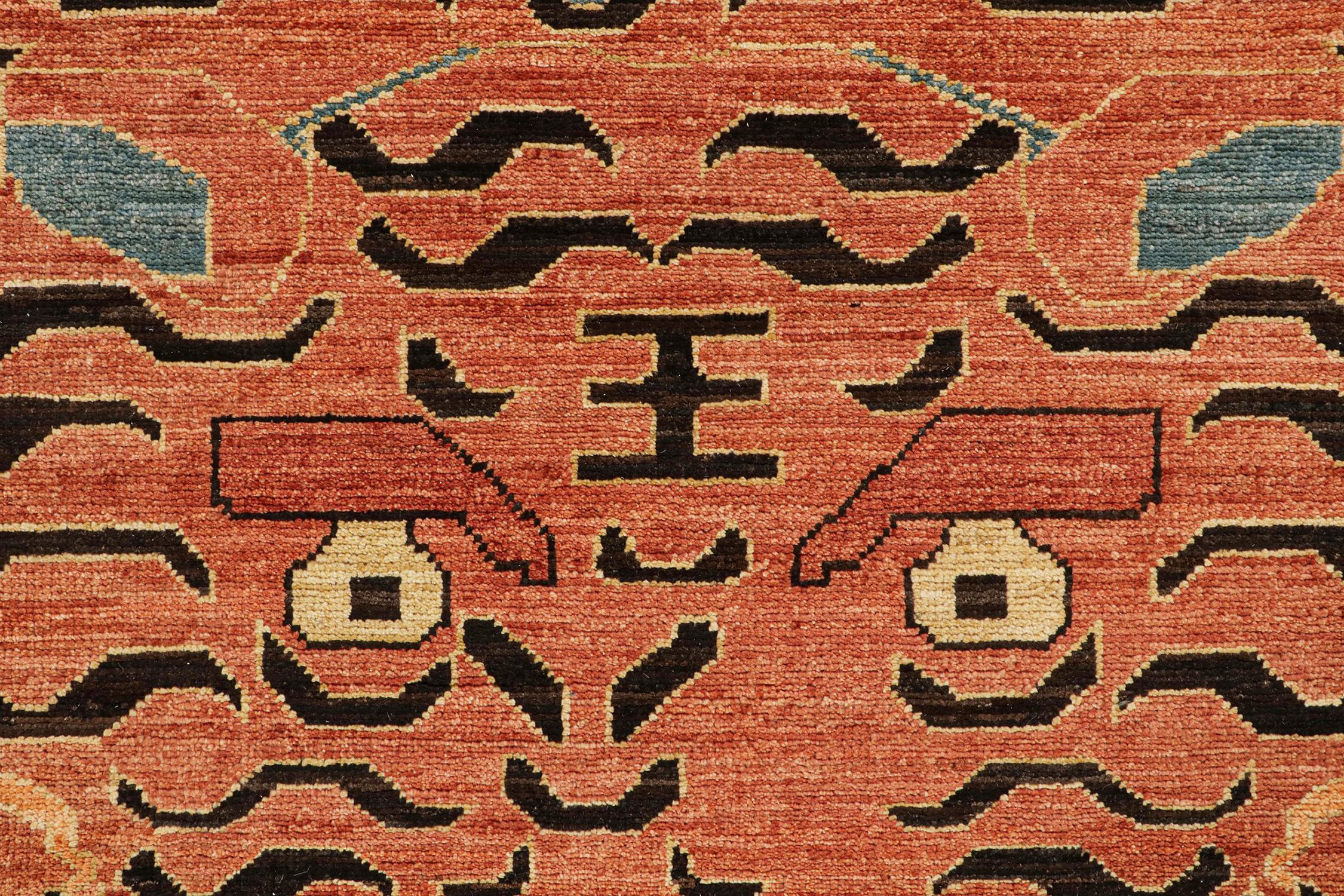 Rug & Kilim’s Custom Tiger-Skin Rug Design with Orange and Brown Pictorial In New Condition For Sale In Long Island City, NY