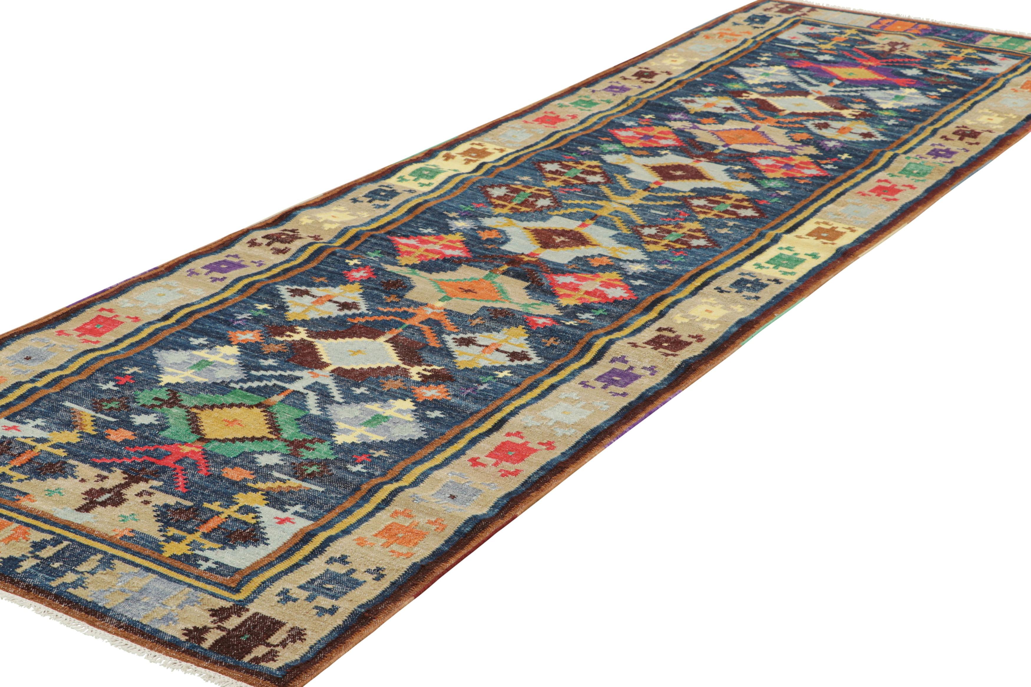 Dhurrie-Läufer von Rug & Kilim mit bunten geometrischen Mustern (Indisch) im Angebot