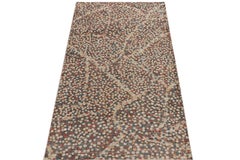 Rug & Kilim's Distressed Abstract Rug in Brown, Red & Blue Dots Pattern