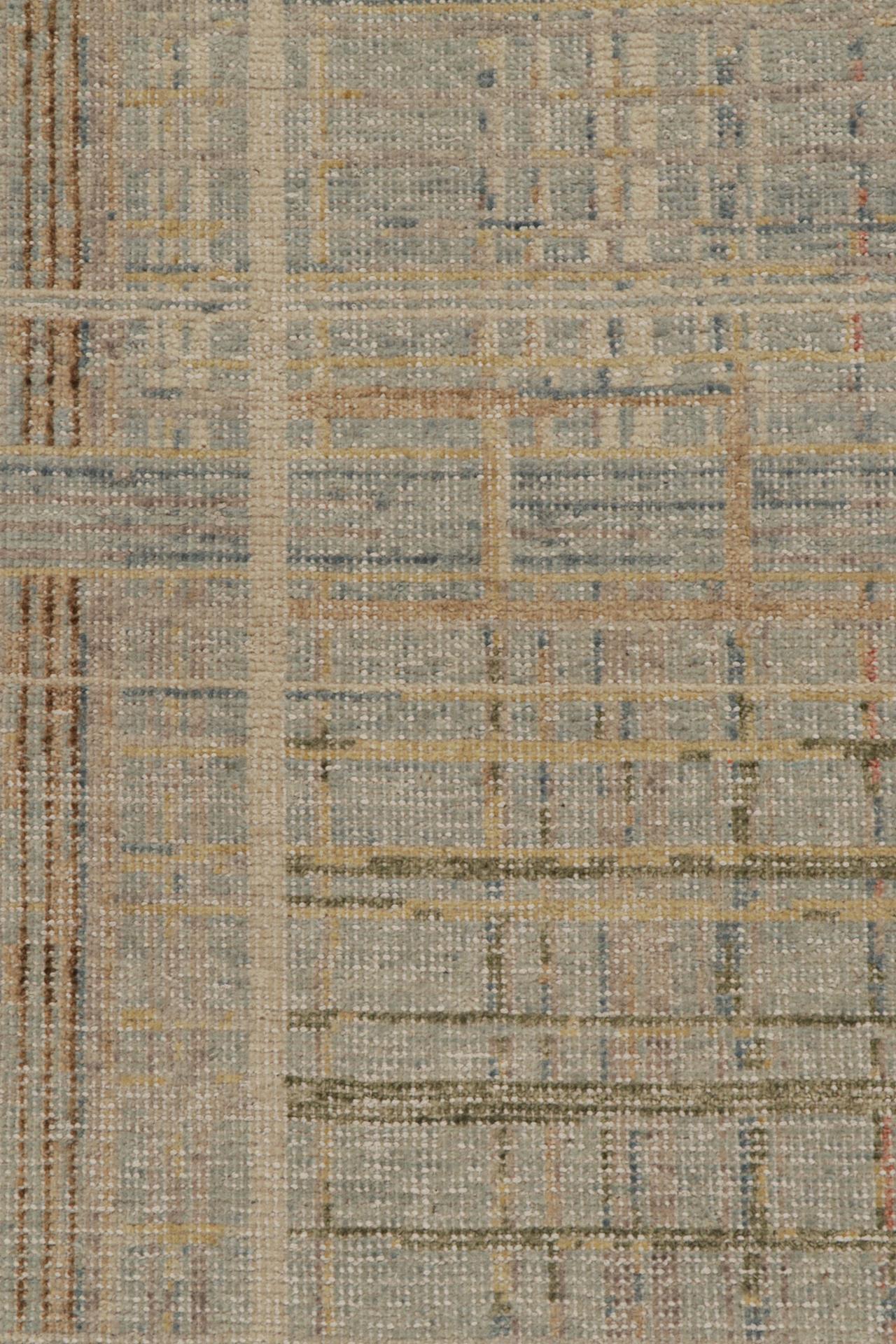 Rug & Kilim’s Distressed Abstract Rug With Polychromatic Geometric Pattern In New Condition For Sale In Long Island City, NY