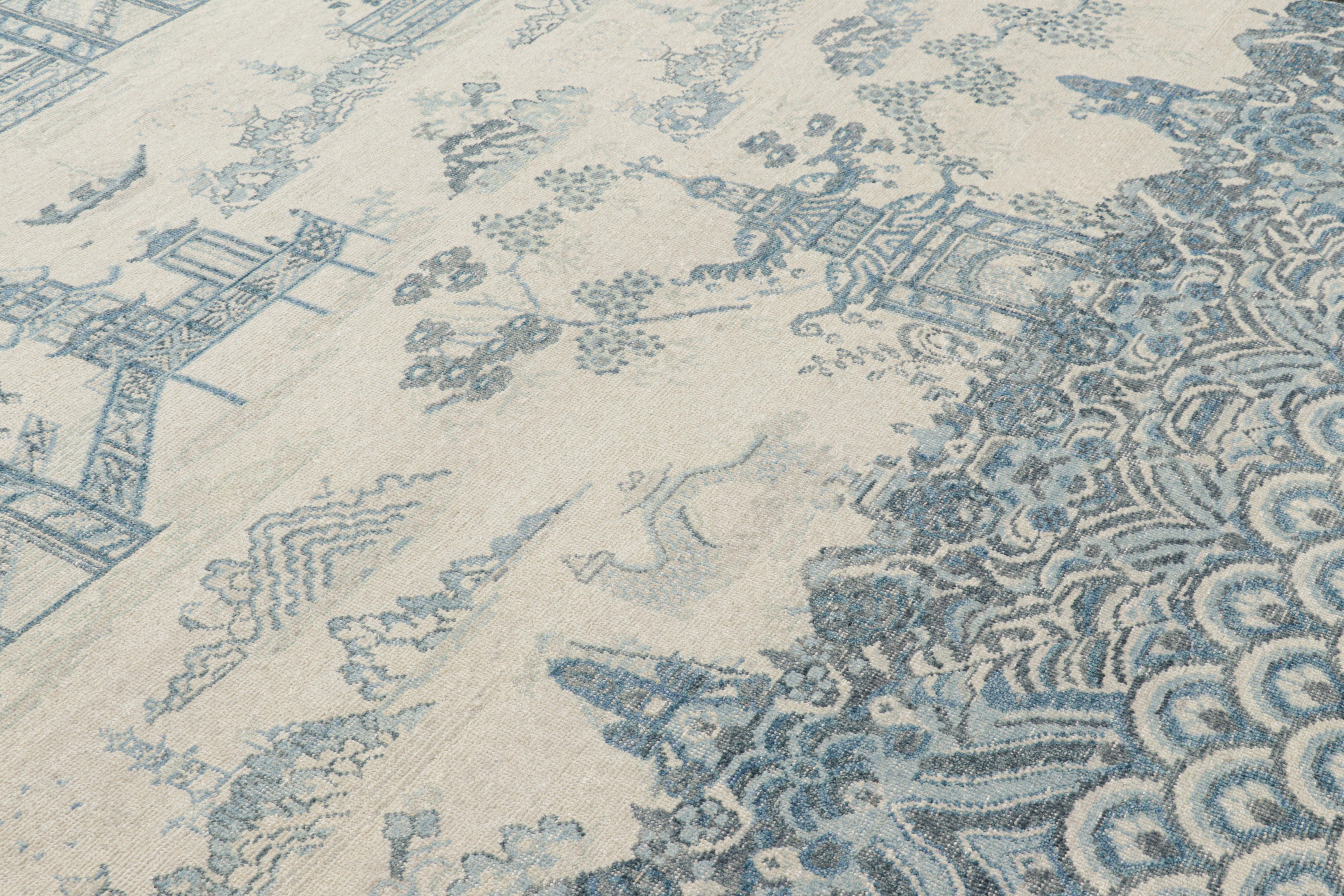 Hand-knotted in wool, this 8x10 modern Chinese distressed rug, originating from India, is an exciting addition to the Rug & Kilim collection. 

On the Design: 

Connoisseurs may admire this distressed rug’s design which recaptures Chinese Oriental