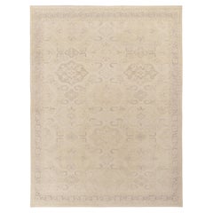 Tapis & Kilims - Tapis de style classique vieilli avec motif géométrique gris beige sur toute sa surface