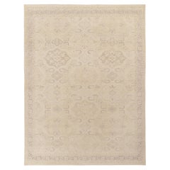 Rug & Kilim’s Distressed Classic Style Rug in all over Beige Gray Geometric Patt