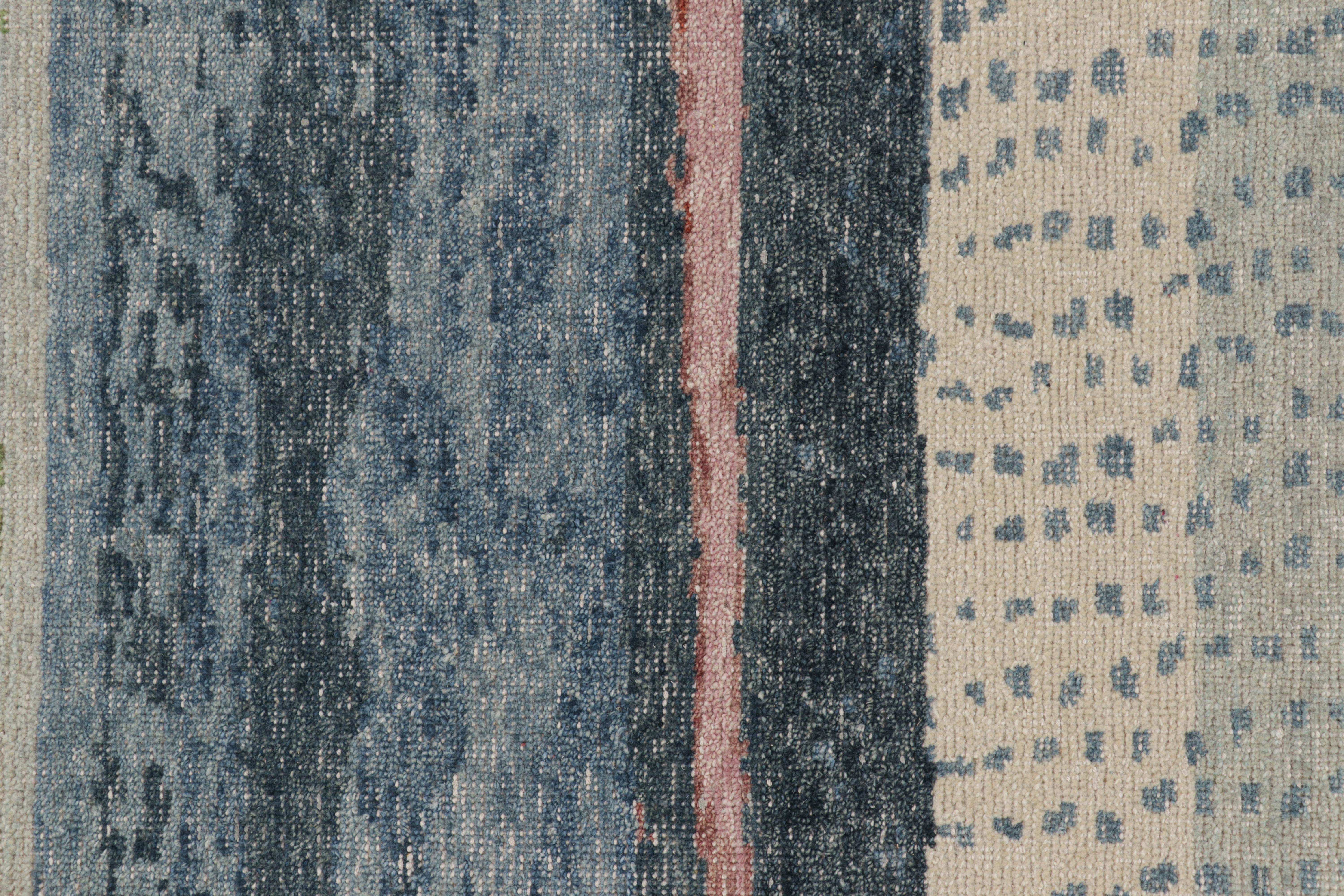 Modern Rug & Kilim’s Distressed Contemporary Abstract Art Rug in Polychromatic Patterns For Sale