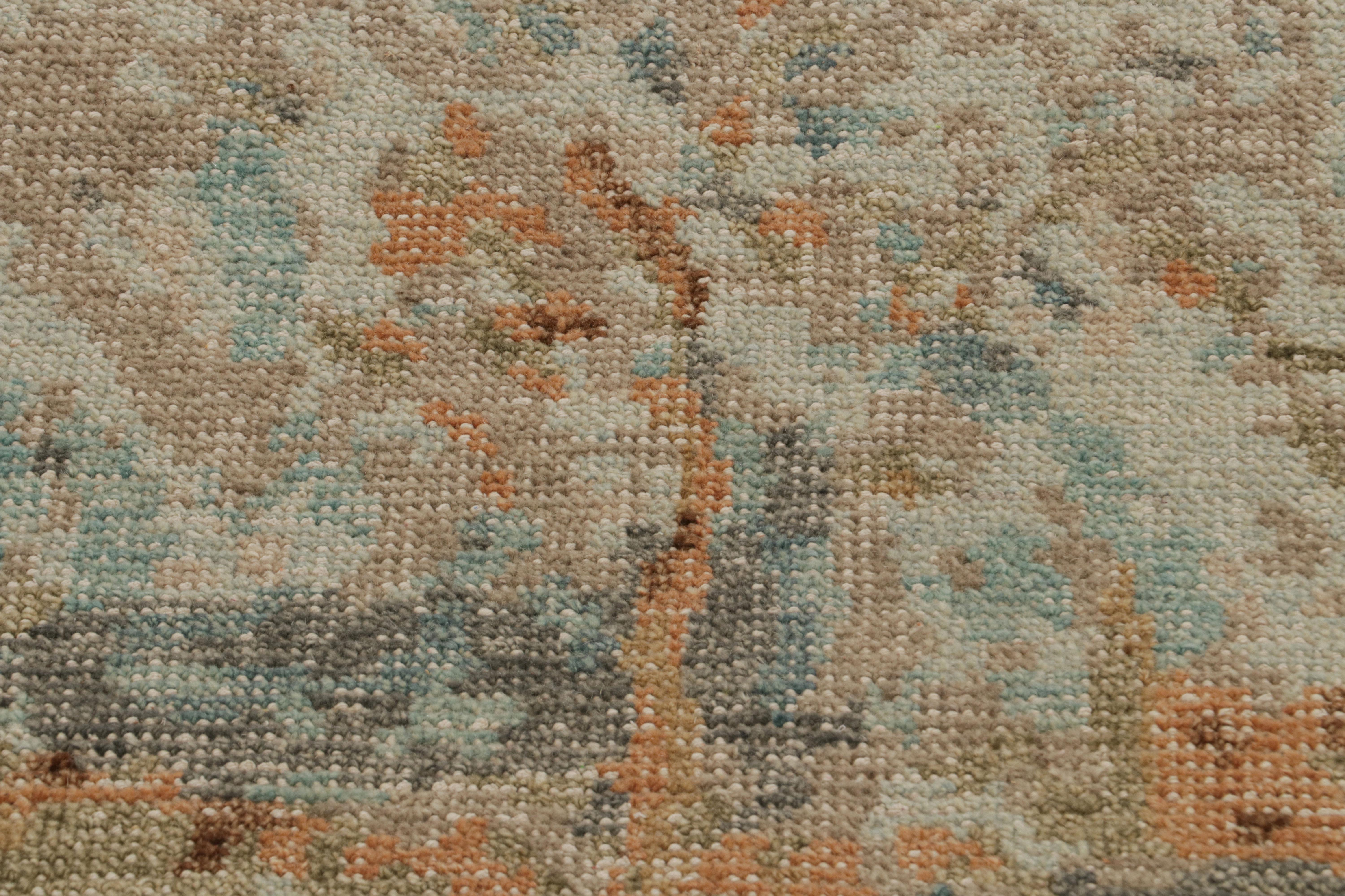 Rug & Kilim's Distressed Contemporary Pictorial Rug in Blue and Amber Tones (Tapis pictural contemporain vieilli dans des tons bleus et ambrés) Neuf - En vente à Long Island City, NY
