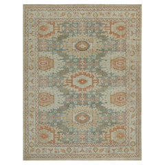 Rug & Kilim's Distressed Custom Rug Design with Tribal Floral Patterns (Motifs floraux tribaux)
