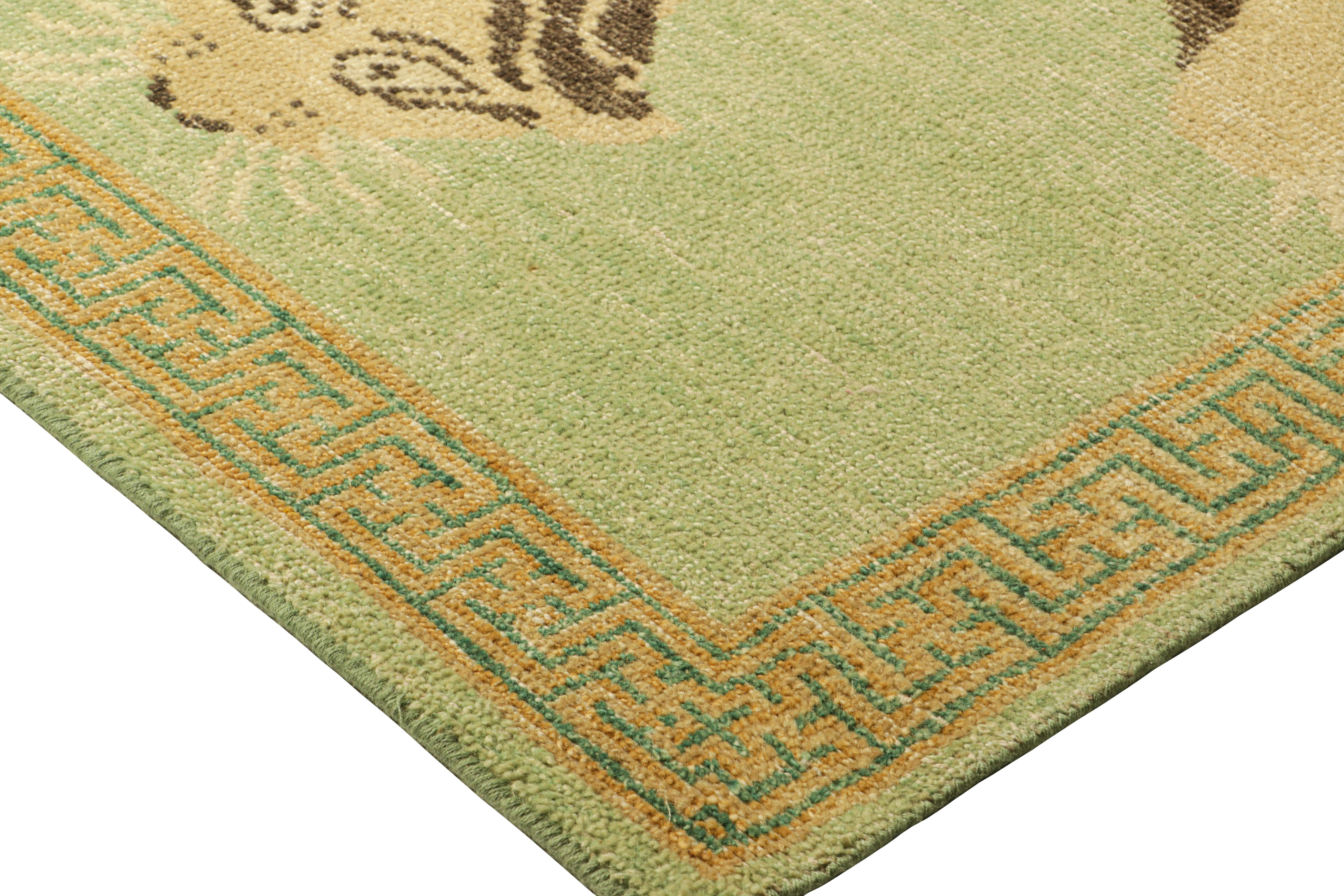 XXI secolo e contemporaneo Rug & Kilim: Tappeto personalizzato in pelle di tigre, verde, con foto. in vendita